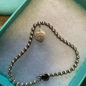 Return to Tiffany Blue heart tag bead bracelet 4mm